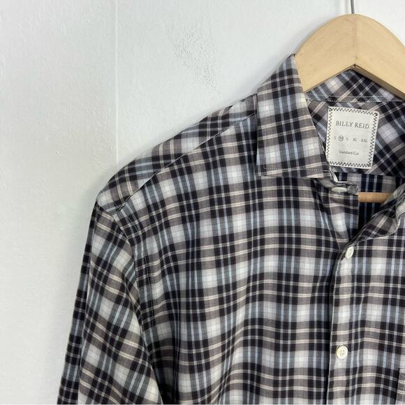Billy Reid Standard Cut Plaid Check Button Down Shirt Size Medium - Picture 4 of 14